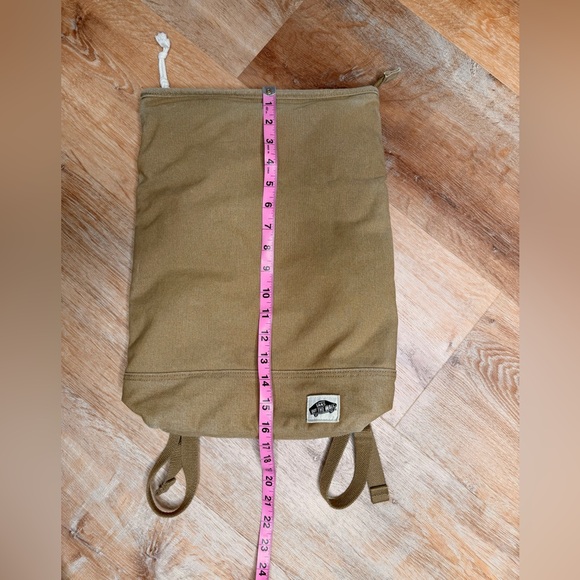 Vans Off The Wall - Brown Canvas Backpack, Zip top, Foldover Bag - Picture 4 of 9